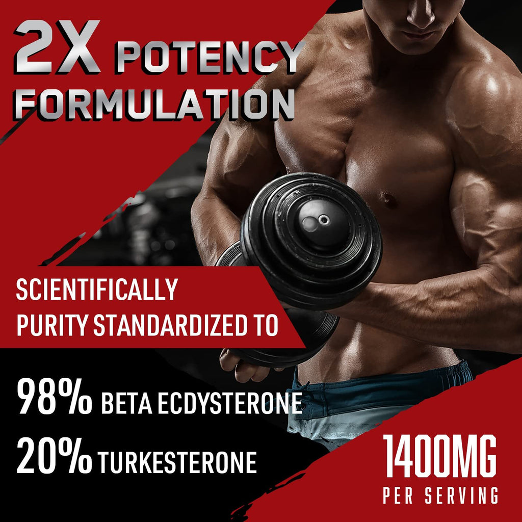 1400Mg Beta Ecdysterone and Turkesterone Supplements, Maximized 98% Beta Ecdy...