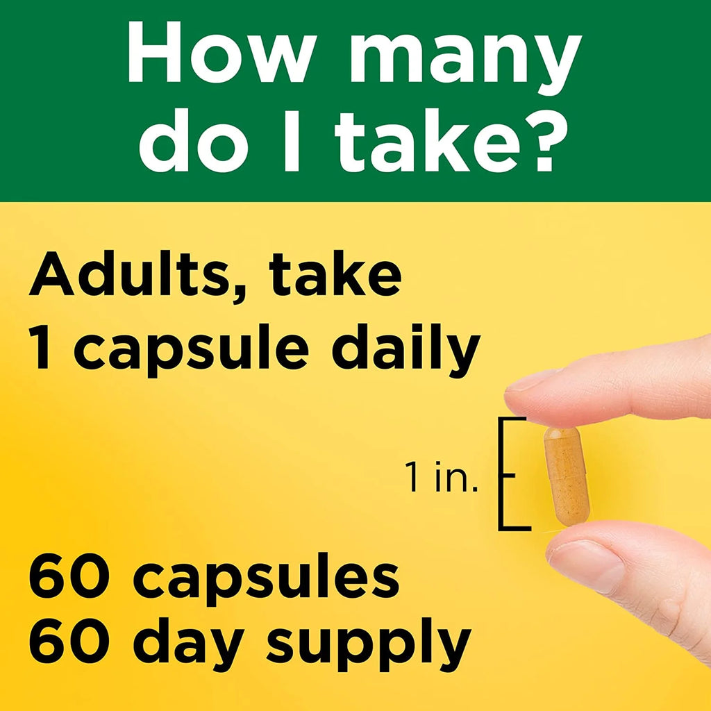 Turmeric Curcumin, Provides Antioxidant Benefits, Standardized Extract 60 Capsules-3 Pack