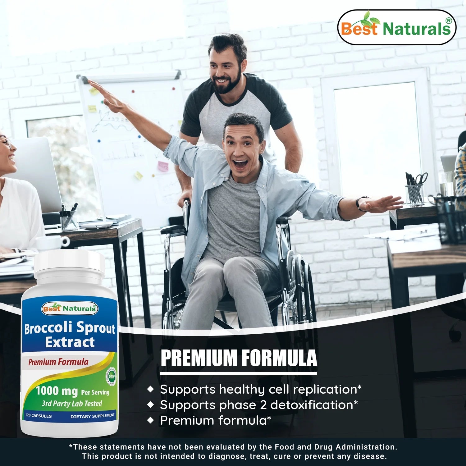 3 Pack  Broccoli Sprouts Extract 1000 Mg 120 Capsules