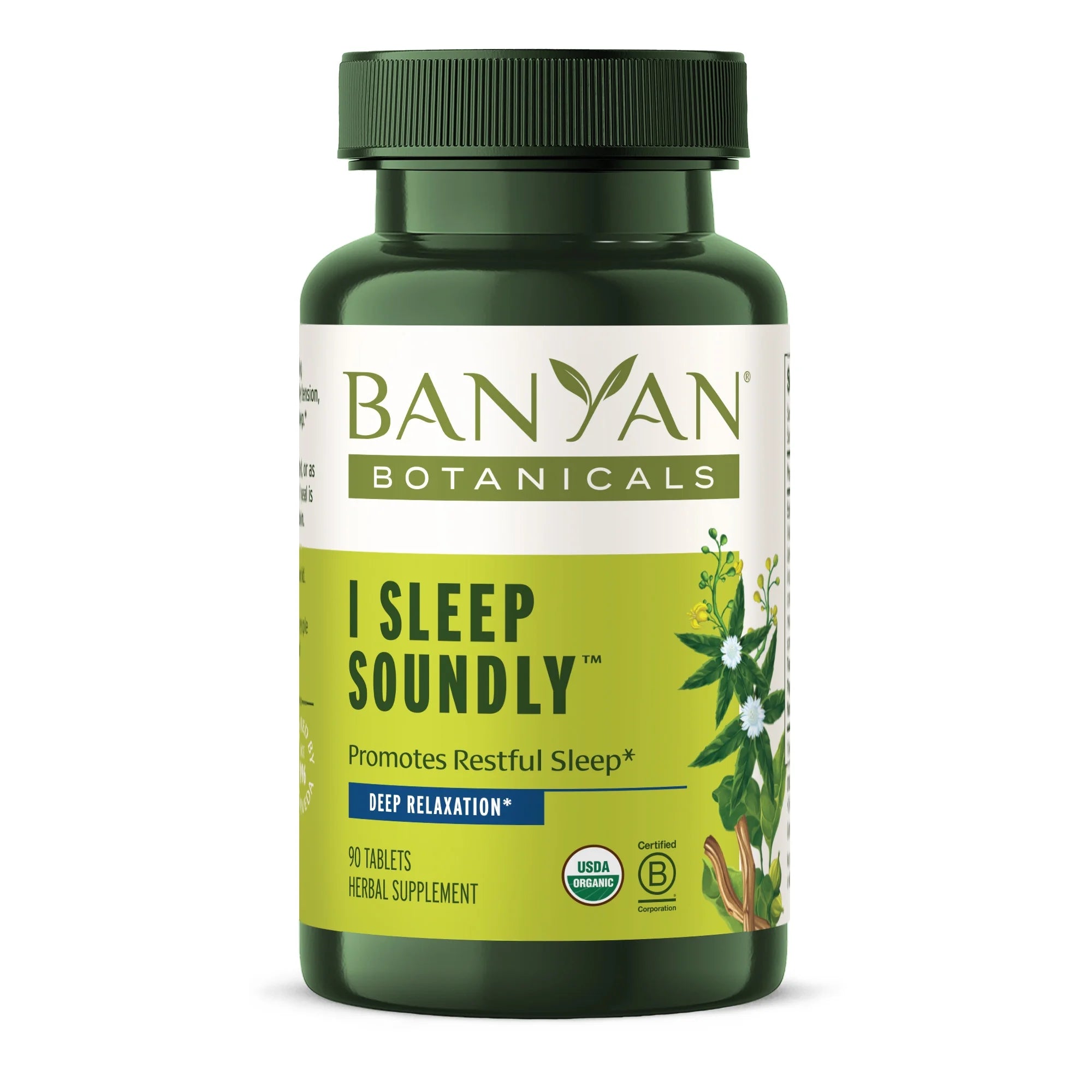 I Sleep Soundly – Organic Herbal Sleep Supplement with Ashwagandha & Chamomile – 90 Tablets – Non-Gmo Sustainably Sourced Vegan