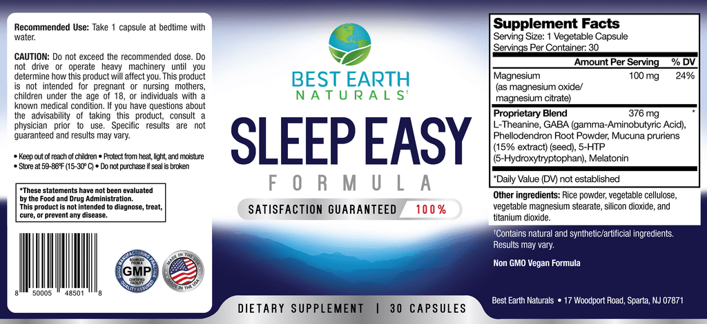 , Sleep Easy, Melatonin, Magnesium, Sleep Supplement, 30 Count