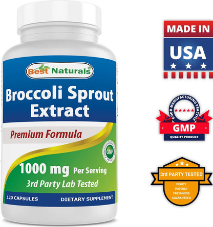 3 Pack  Broccoli Sprouts Extract 1000 Mg 120 Capsules