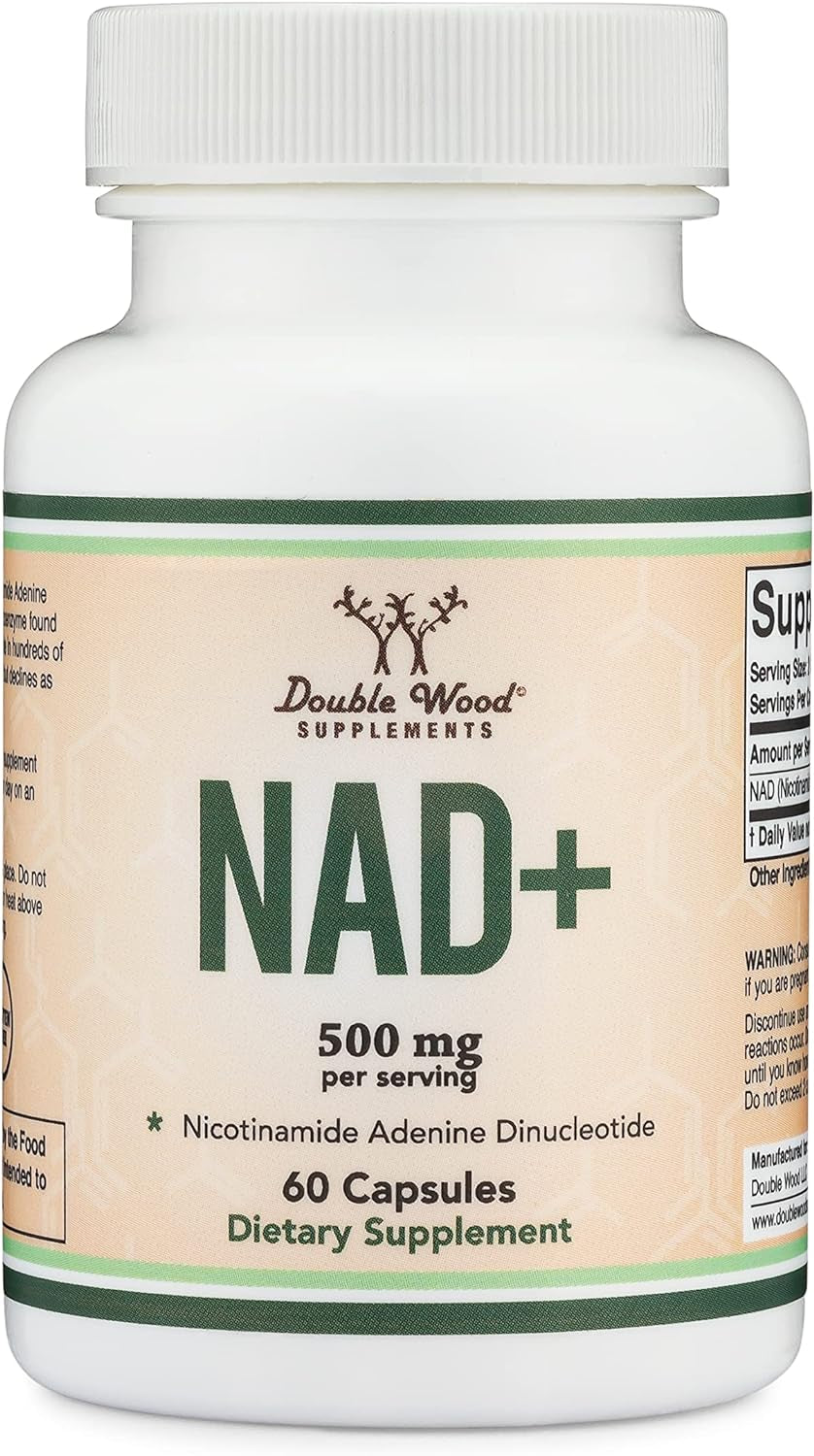NAD+ Supplement, 500Mg 95% Pure, Vegan Non-Gmo, 30 Day Supply by Double Wood
