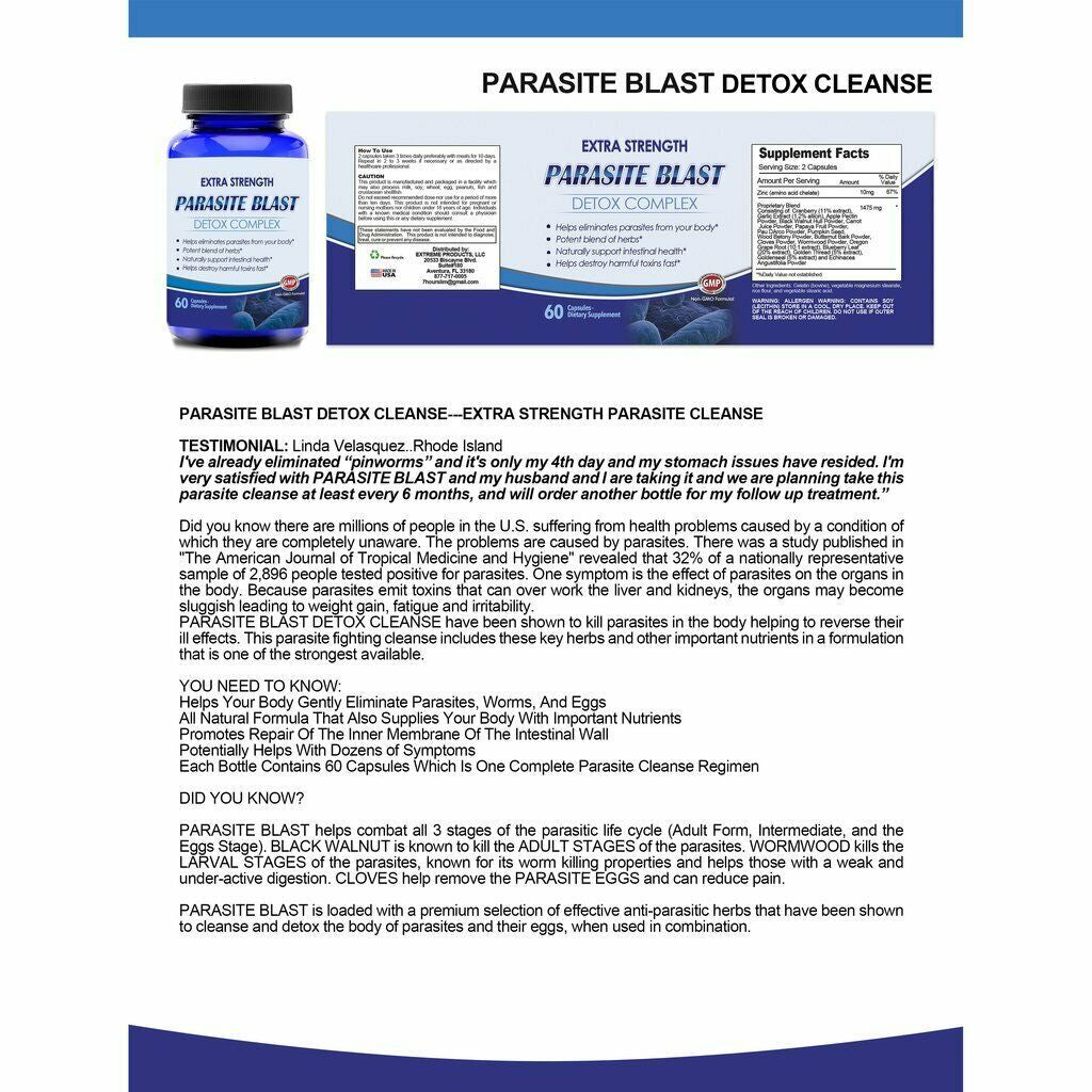 Amino Acid Muscle Growth Capsules Parasite Blast Digestive Support Supplements