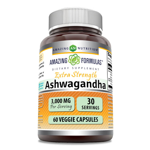 Ashwagandha Extract 3000 Mg per Serving | Powerful Strength | 120 Veggie Capsules Supplement | Made in USA