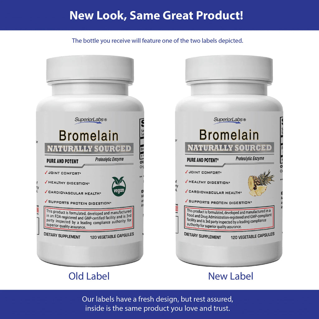 Bromelain - Non Synthetic! - 2,400Gdu/Gram. 500Mg, 120 Vegetable Caps - Made in USA
