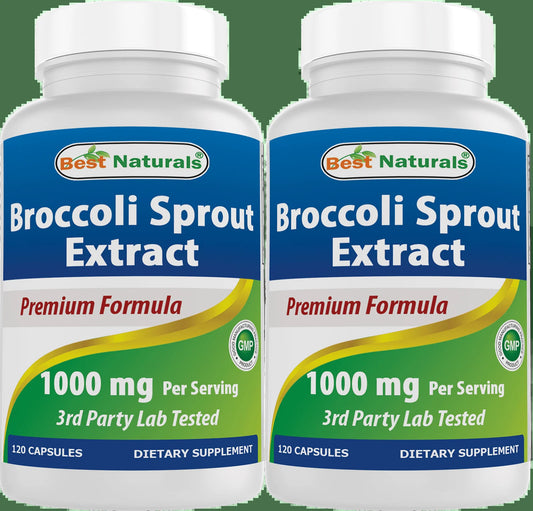 3 Pack  Broccoli Sprouts Extract 1000 Mg 120 Capsules