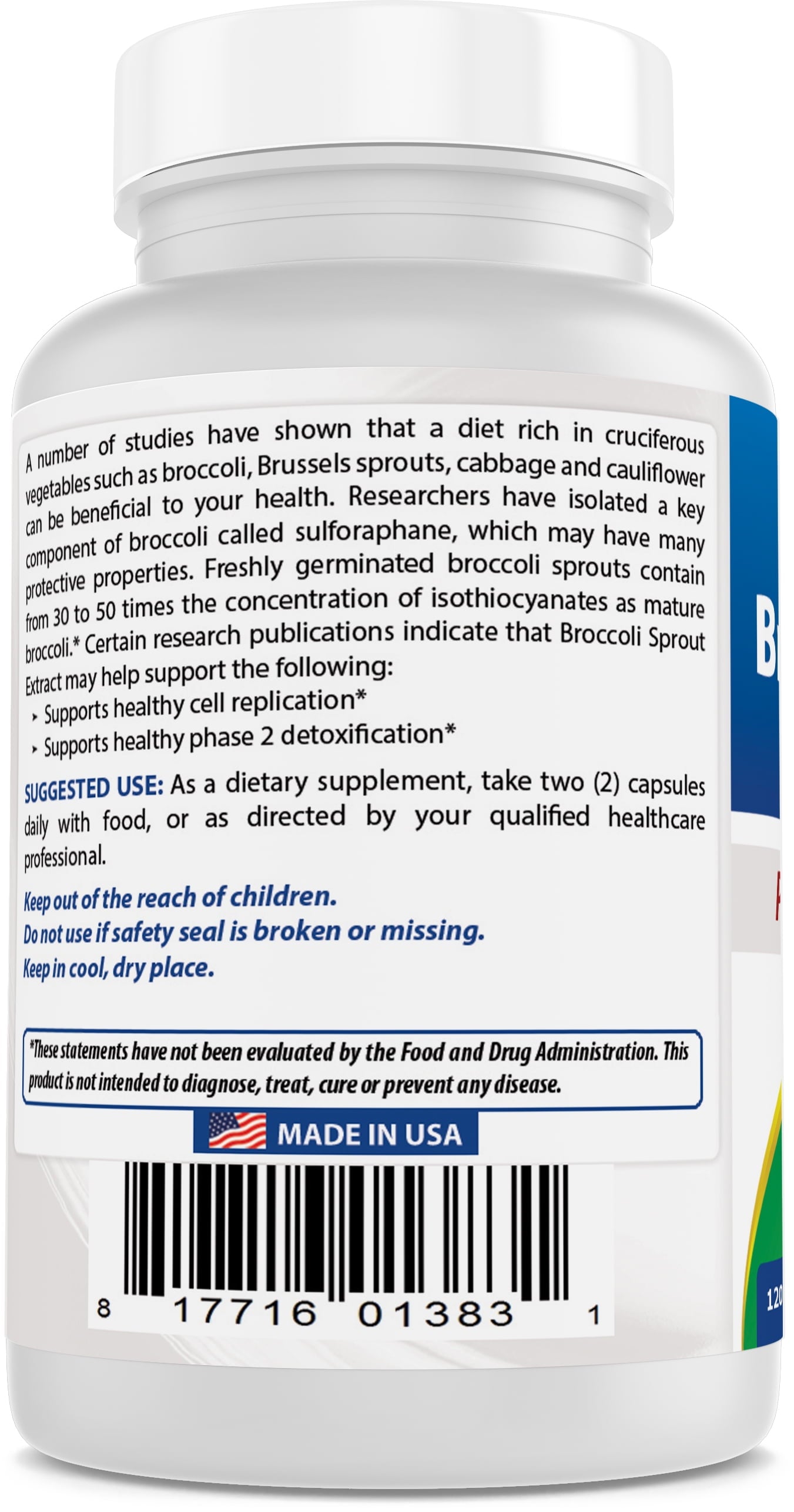3 Pack  Broccoli Sprouts Extract 1000 Mg 120 Capsules