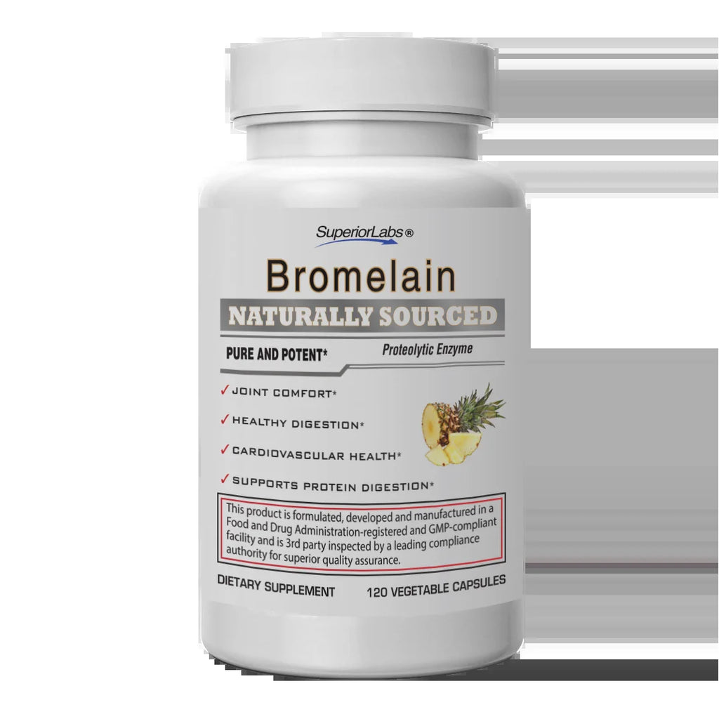 Bromelain - Non Synthetic! - 2,400Gdu/Gram. 500Mg, 120 Vegetable Caps - Made in USA