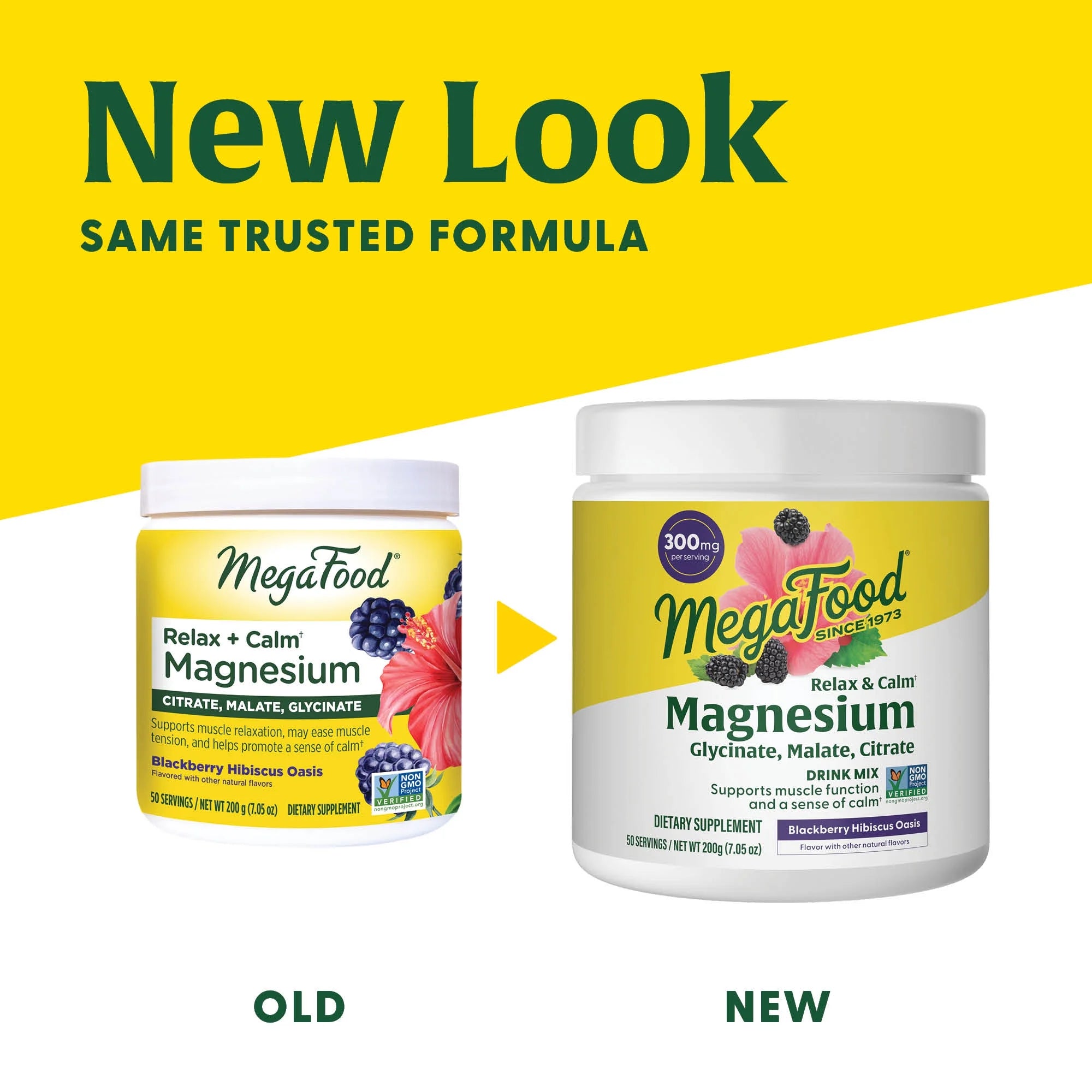 Relax + Calm Magnesium Powder - Drink Mix - Blackberry Hibiscus - 50 Servings
