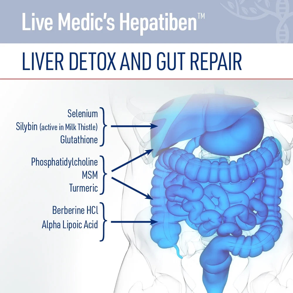 Hepatiben Liver Detox, Non-Gmo for Regeneration W/Digestive Repair. (60 Veggie Caps)