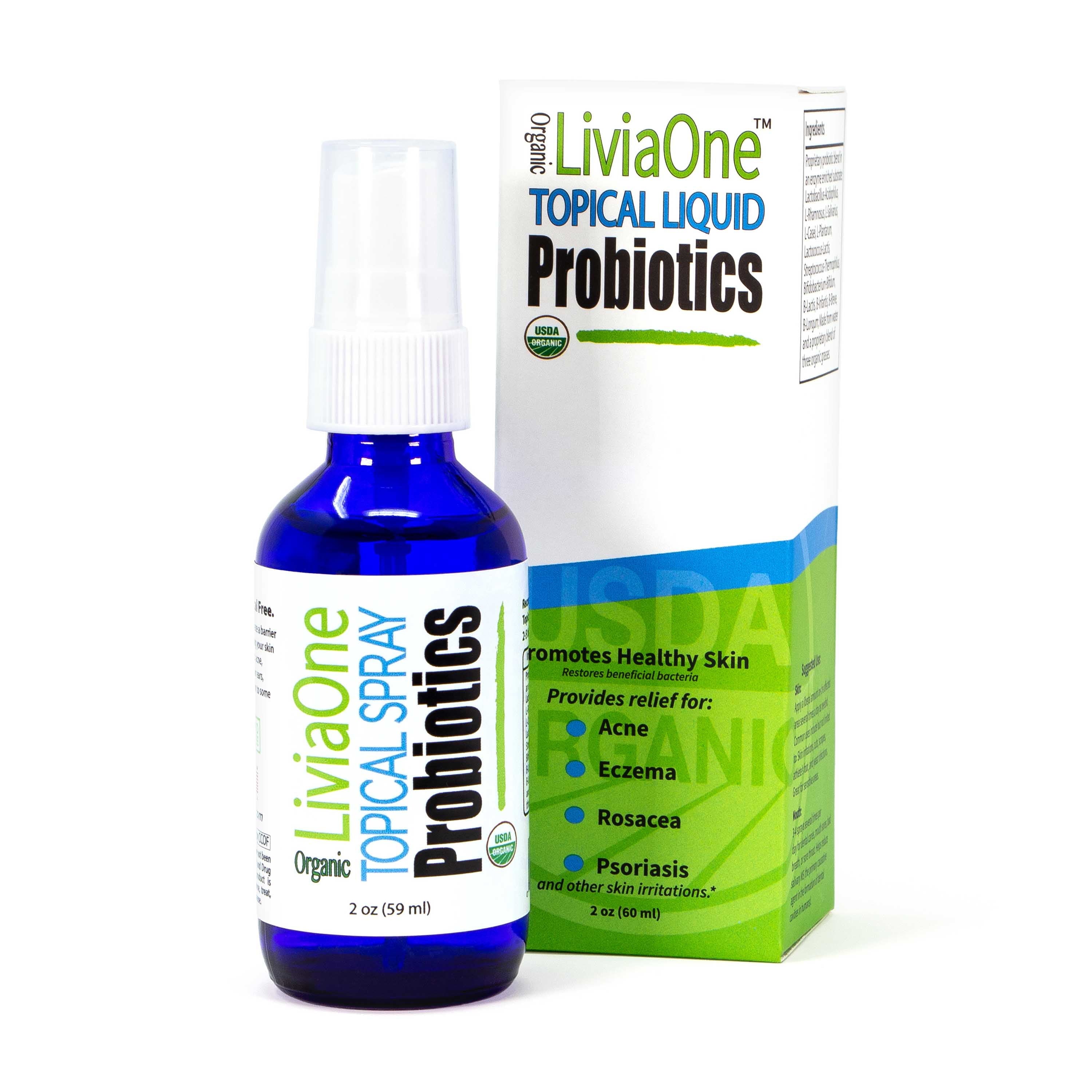 Topical Organic Probiotics Spray - the Clear Choice - 12 Strains of Organic Probiotics Work to Protect the Skin Stay Balanced, Calmer and Resistance to Aging. (2 Oz)