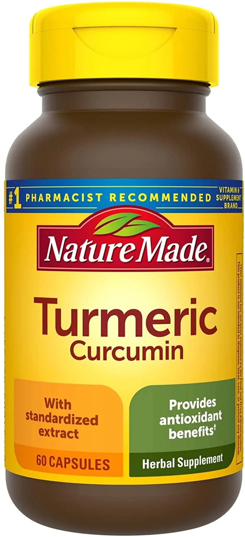 Turmeric Curcumin, Provides Antioxidant Benefits, Standardized Extract 60 Capsules-3 Pack