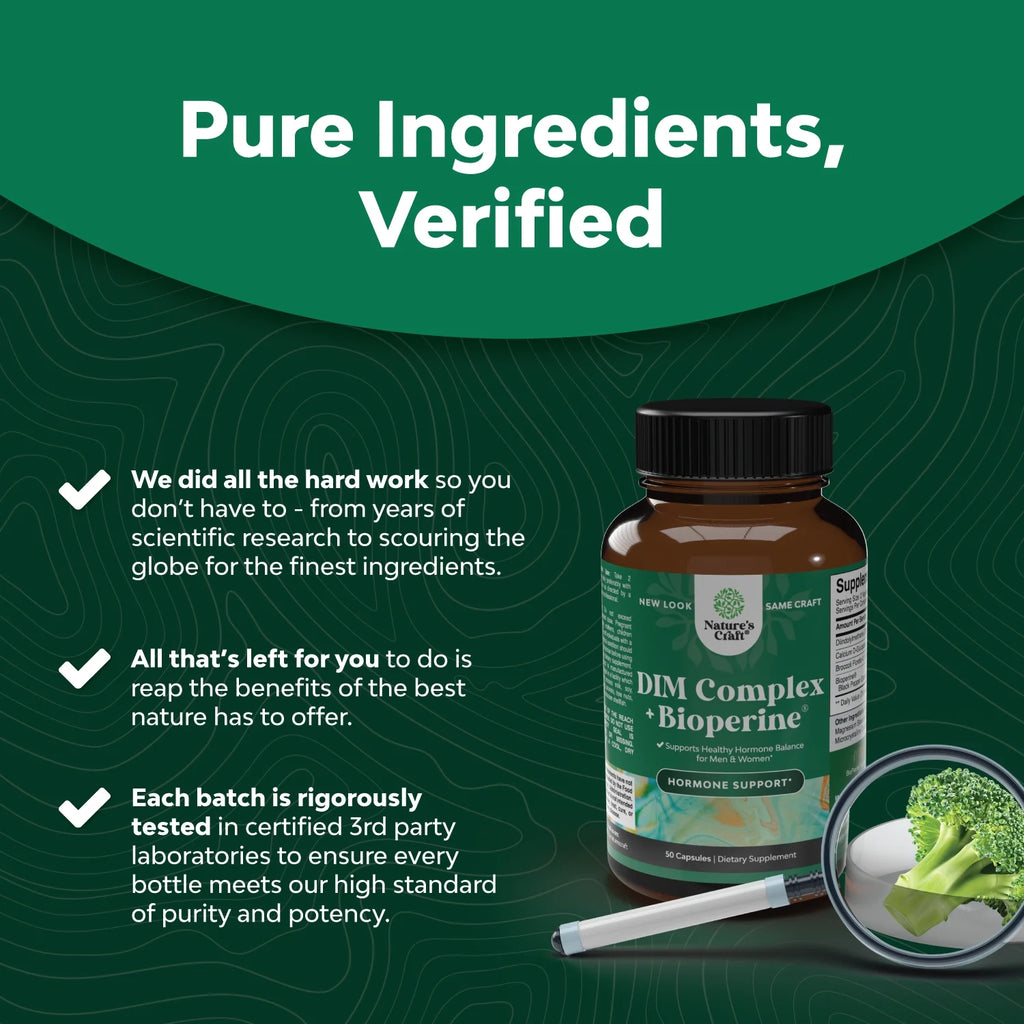 Extra Strength Diindolylmethane Dim Supplement - 300Mg per Serving DIM Hormone Balance for Women and Men - Balancing Estrogen Supplement for Women and Men for Menopause and Metabolism Support