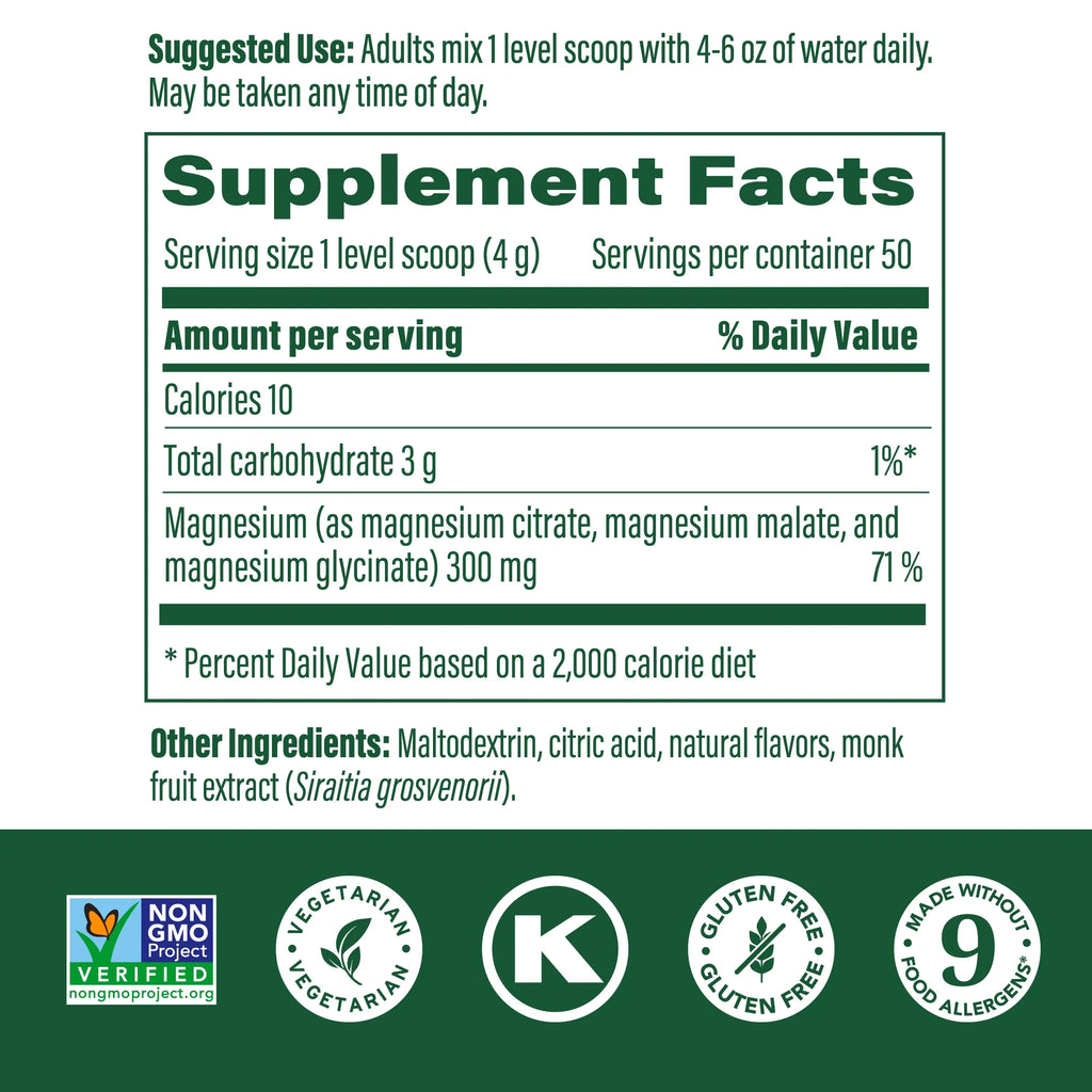 Relax + Calm Magnesium Powder - Drink Mix - Blackberry Hibiscus - 50 Servings