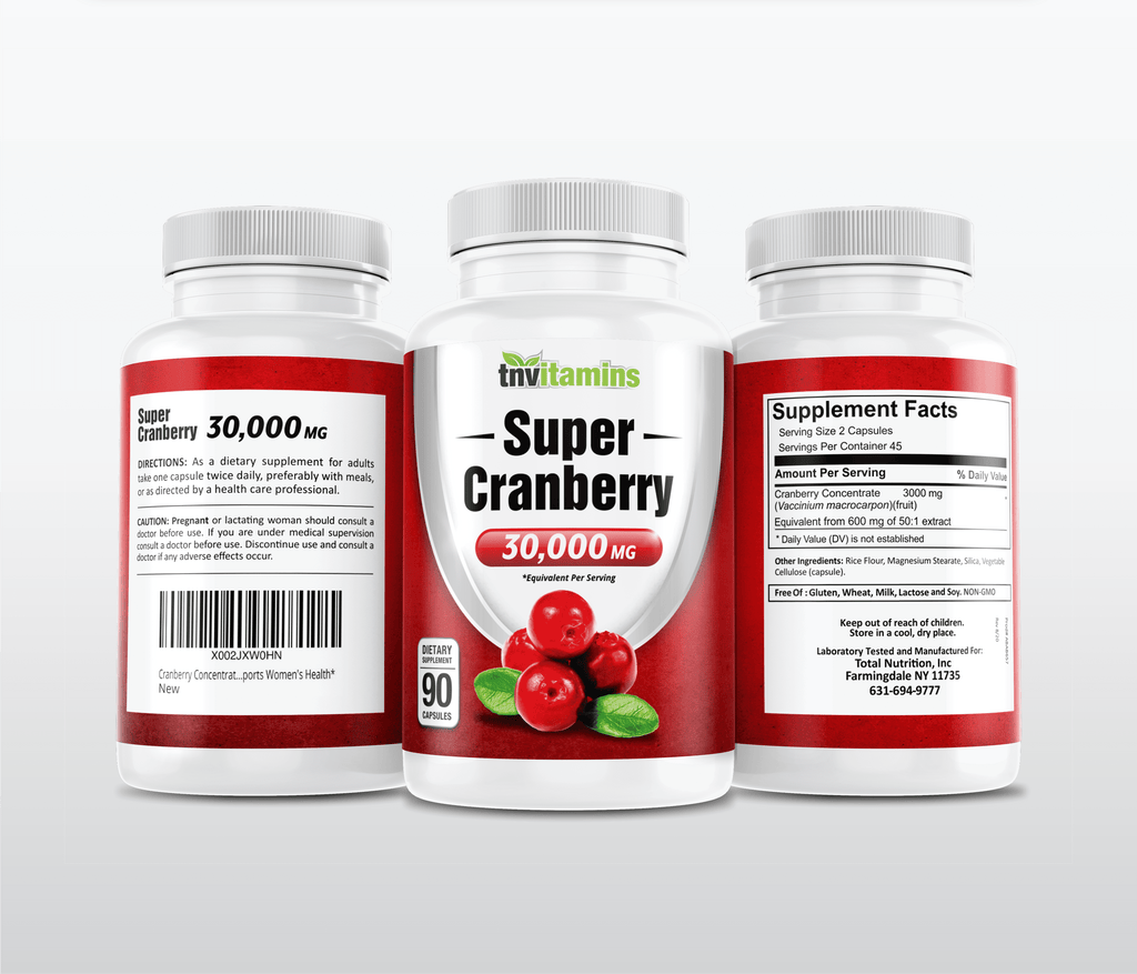 Cranberry Pills for Women & Men (30,000 MG X 90 Capsules) | Supports Urinary Tract Health