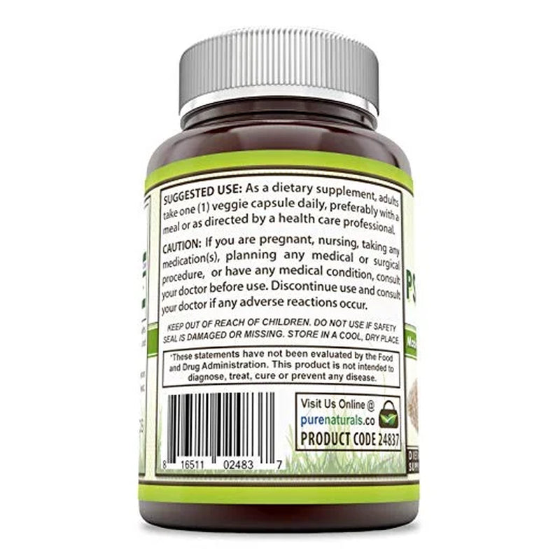 Natural Psyllium Husk 750Mg 120 Veggie Capsules Supplement | Non-Gmo | Gluten Free | Made in USA | Suitable for Vegetarians