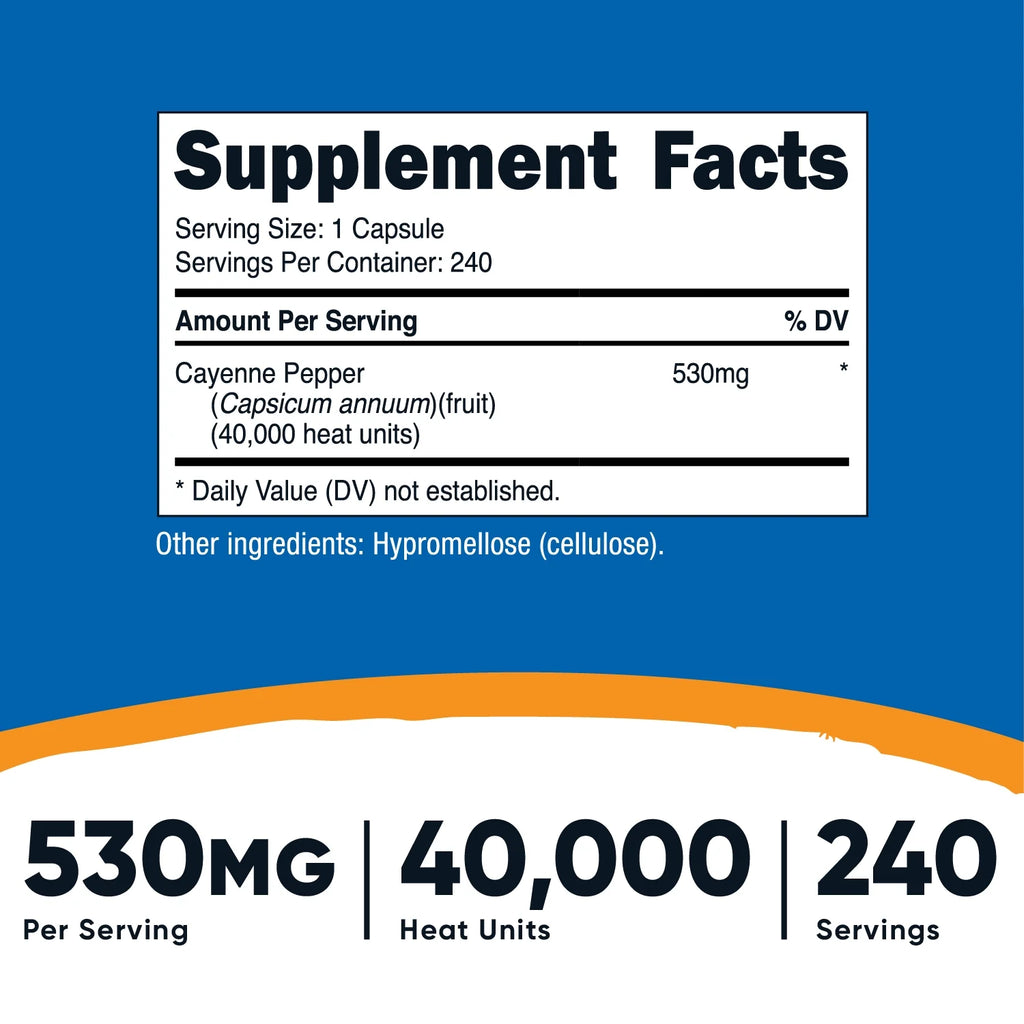 Cayenne Pepper 530Mg, 240 Capsules - Gluten Free, Non-Gmo Supplement