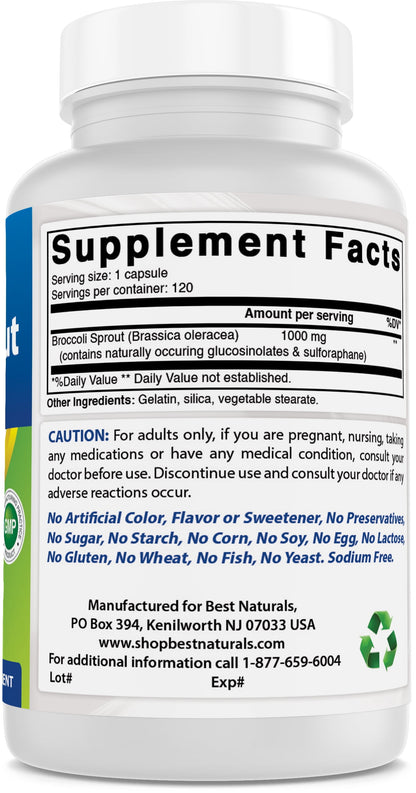 3 Pack  Broccoli Sprouts Extract 1000 Mg 120 Capsules