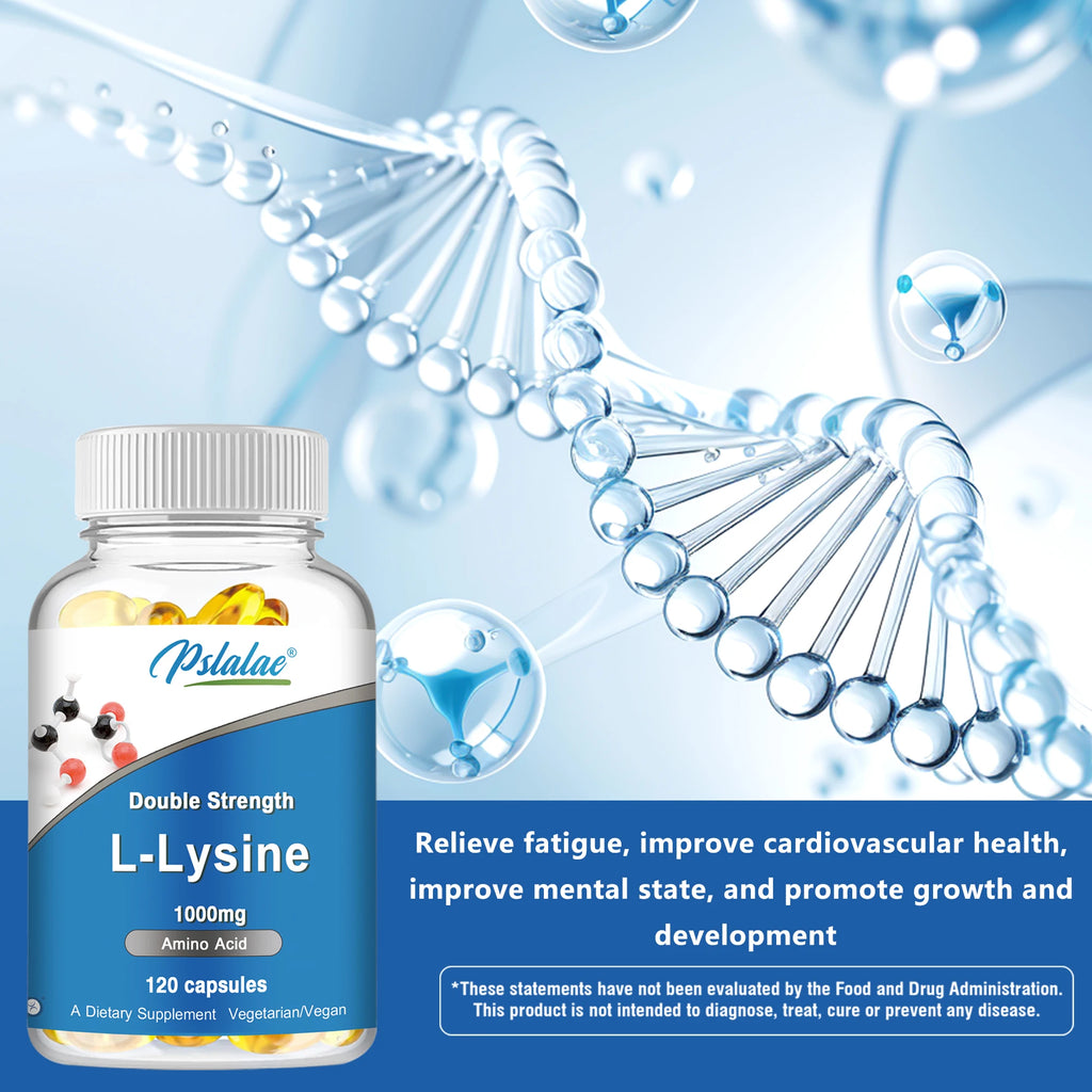 L-Lysine 1000 Mg - Essential Amino Acid, Healthy Immune Function, Supports Collagen Synthesis - 120 Capsules